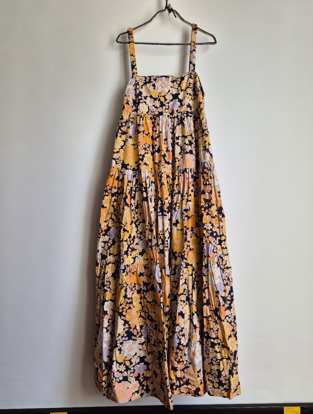 Free People Park Slope Floral Tiered Maxi Dress XS Whimsigothic Cottagecore Boho